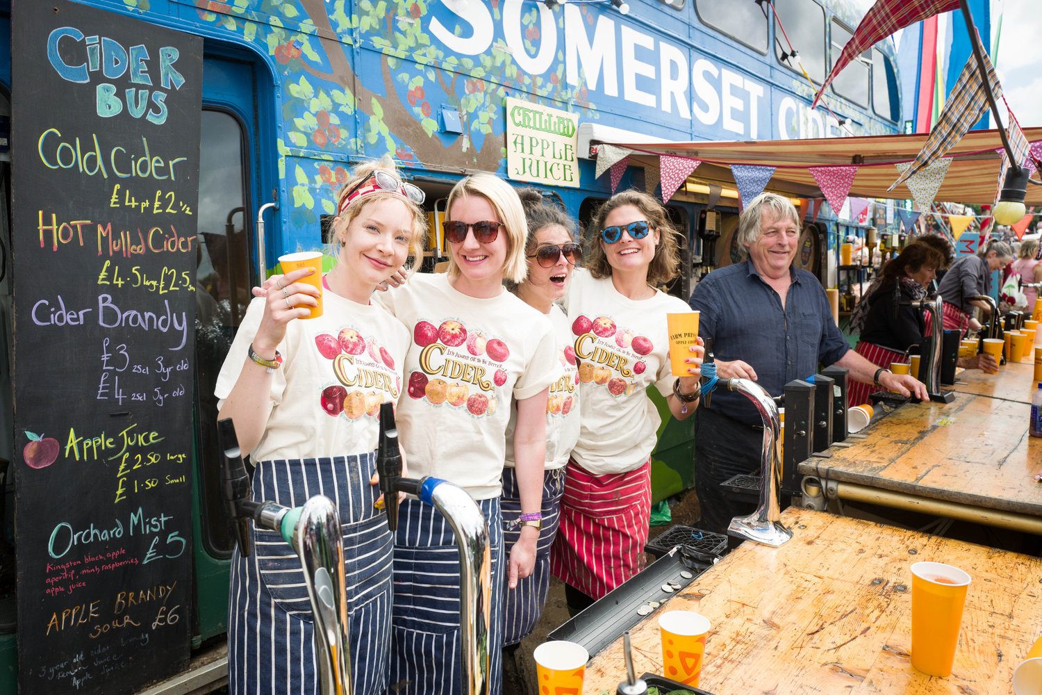 Burrow Hill Cider the Glastonbury Cider Bus! Scary Little Girls